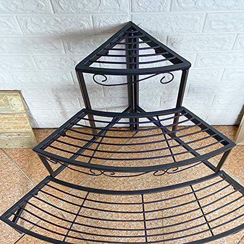 3 Tier Plant Stand Flower Pot Rack Quarter Round Plant Corner Shel...