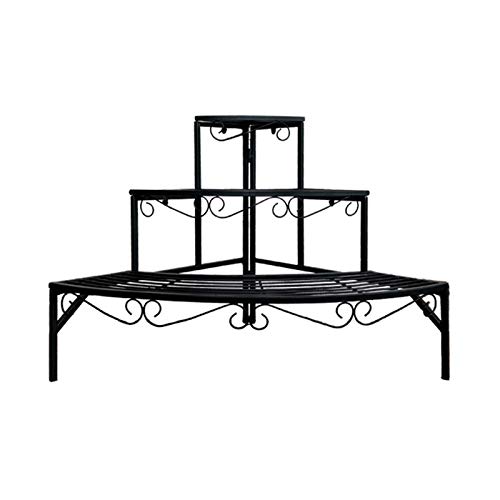 3 Tier Plant Stand Flower Pot Rack Quarter Round Plant Corner Shel...