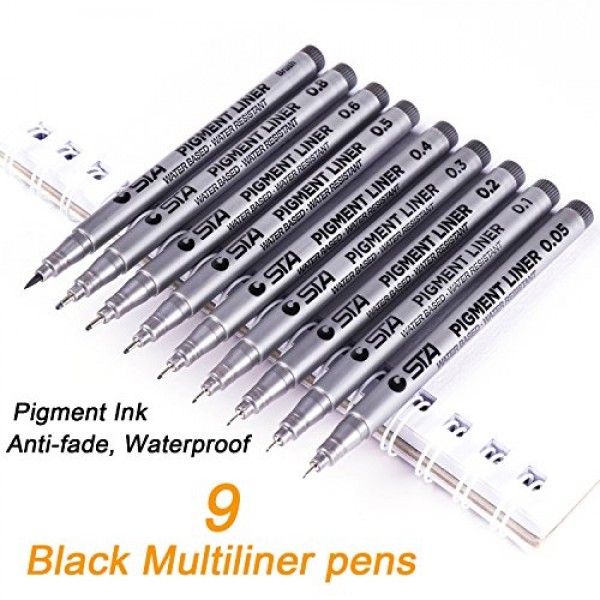 Dyvicl Black Micro-Pen Fineliner Ink Pens Pigment Liner Multiliner Pens  Micro Fine Point Drawing Pens