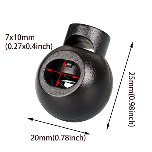DYZD Single Hole Cord Lock Plastic Spring Toggle Stopper Cord Rope...