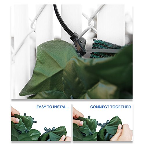E&K Sunrise 6 x 8 Faux Ivy Privacy Fence Screen with Mesh Back-A...