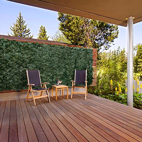 E&K Sunrise 6 x 8 Faux Ivy Privacy Fence Screen with Mesh Back-A...