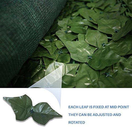E&K Sunrise 6 x 8 Faux Ivy Privacy Fence Screen with Mesh Back-A...