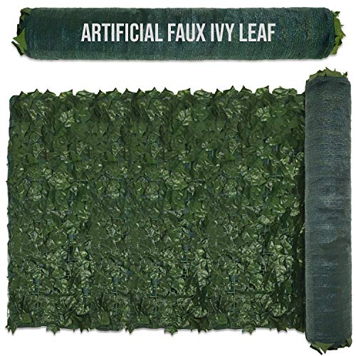 E&K Sunrise 6 x 8 Faux Ivy Privacy Fence Screen with Mesh Back-A...