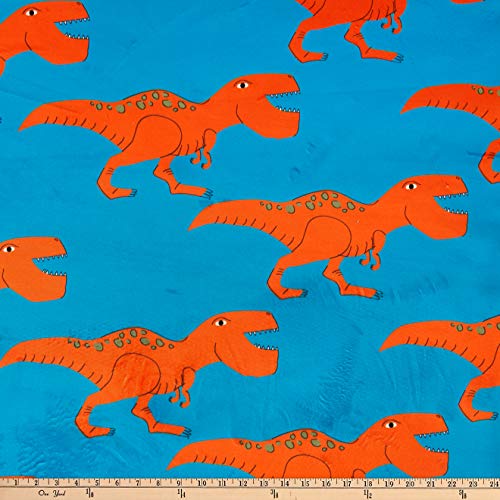 Exclusive Minky T-Rex Dino On Minky Exclusive Orange Fabric by The...