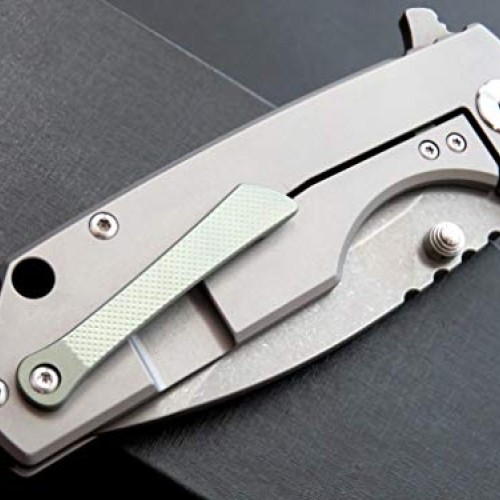 Eafengrow EF906 Folding Pocket Knife D2 Steel Blade and Titanium A...