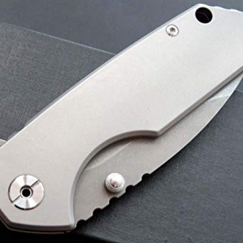 Eafengrow EF906 Folding Pocket Knife D2 Steel Blade and Titanium A...