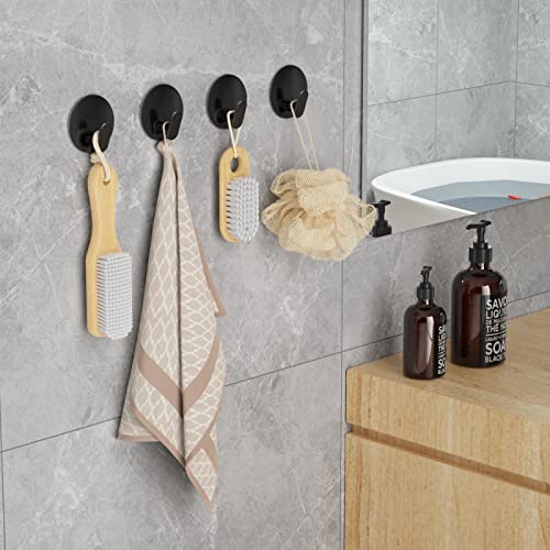 EAGMAK Towel Hooks for Bathroom, 4 Pack Adhesive Hooks, SUS304 Sta...