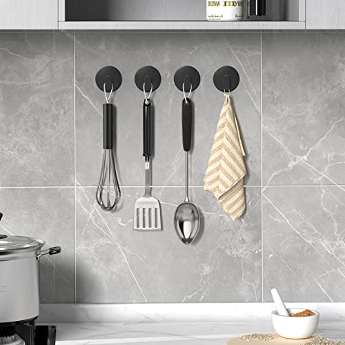 EAGMAK Towel Hooks for Bathroom, 4 Pack Adhesive Hooks, SUS304 Sta...