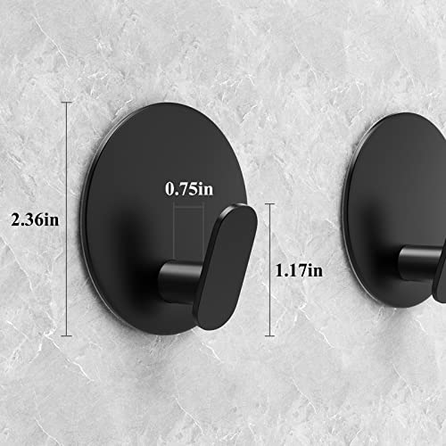 EAGMAK Towel Hooks for Bathroom, 4 Pack Adhesive Hooks, SUS304 Sta...