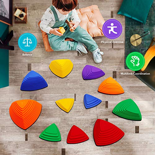 Ealing Balance Stepping Stones for Kids 11pcs Anti-skidding Steppi...