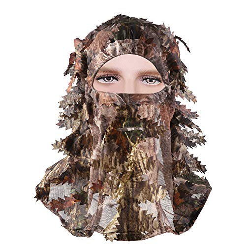 Eamber Ghillie Camouflage Leafy Hat 3D Full Face Mask Headwear Tur...