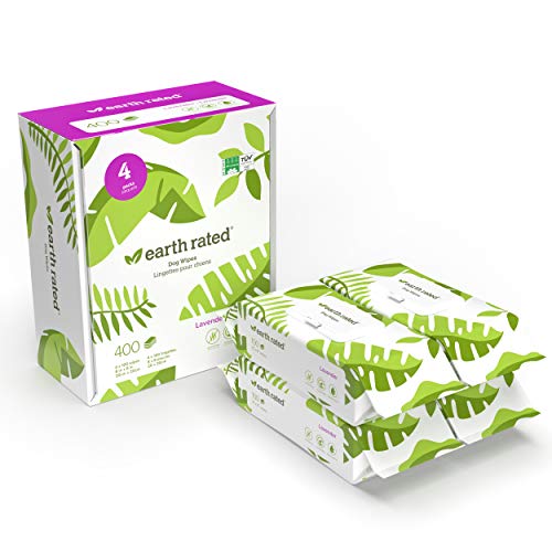 Earth Rated Dog Wipes, 400 Plant-Based and Compostable Wipes for D...