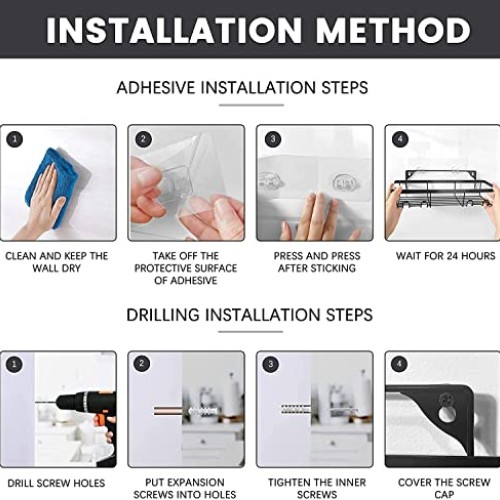 EARTHALL Shower Caddy 2 Pack, Bathroom Shower Organizer Hanging, B...