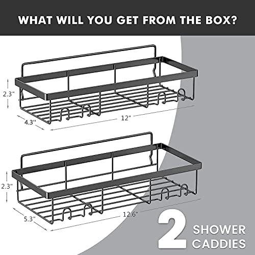 EARTHALL Shower Caddy 2 Pack, Bathroom Shower Organizer Hanging, B...