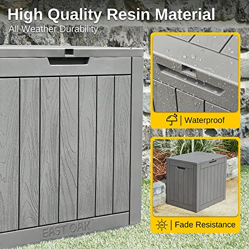 EAST OAK Deck Box, 31 Gallon Indoor and Outdoor Storage Box with P...
