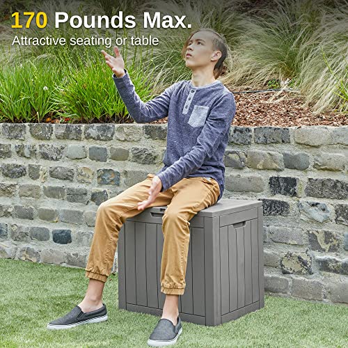 EAST OAK Deck Box, 31 Gallon Indoor and Outdoor Storage Box with P...