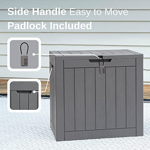 EAST OAK Deck Box, 31 Gallon Indoor and Outdoor Storage Box with P...
