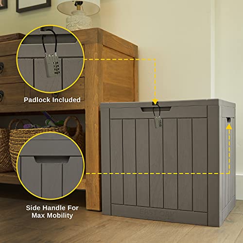 EAST OAK Deck Box, 31 Gallon Indoor and Outdoor Storage Box with P...