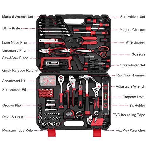 218-Piece Household Tool kit，Auto Repair Tool Set, EASTVOLT Tool ...