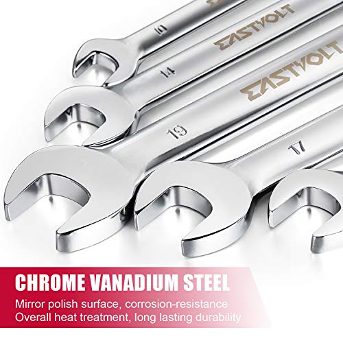 Eastvolt 12-Piece Ratcheting Wrench Set, Metric 8mm-19mm Flex Head...