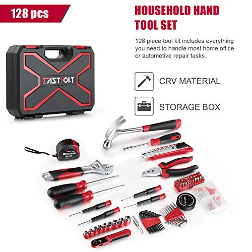 Eastvolt 128-Piece Home Repair Tool Set, Tool Sets for Homeowners,...