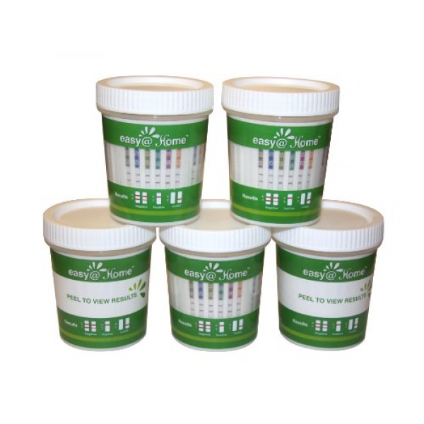5 Pack Easy@Home #ECDOA-6125B 12 Panel Drug Test Cup Kit for 12 Di...