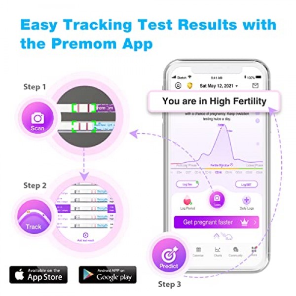 Easy@Home Ovulation Test Strips, 25 Pack Fertility Tests, Ovulatio...