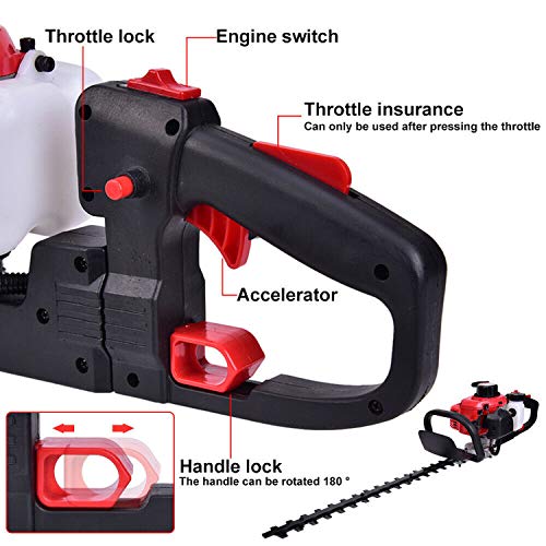 EASYG 23.6cc Gas Hedge Trimmer 24 2-Cycle Recoil Gasoline Trim Bl...