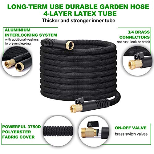 EasyJoy 50FT Expandable Garden Hose - Super Strong 3750D Fabric - ...