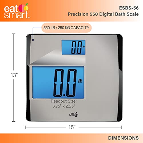 EatSmart Precision 550 Pound Extra-High Capacity Digital Bathroom ...