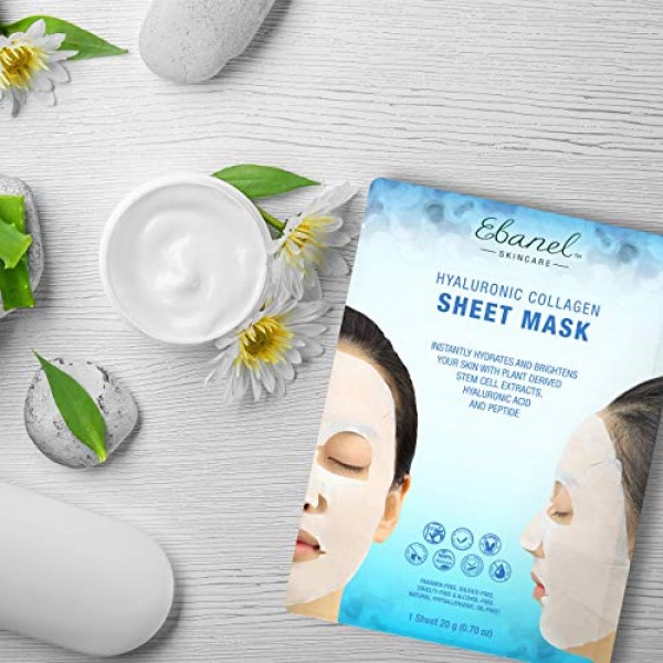 Ebanel 10 Pack Collagen Face Sheet Masks, Deep Moisturizing Instan...