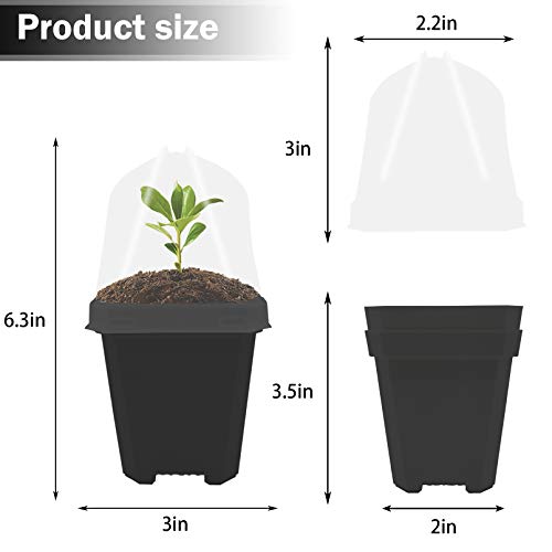 EBaokuup 10PCS Plant Nursery Pots with Humidity Dome, 3 Soft Tran...
