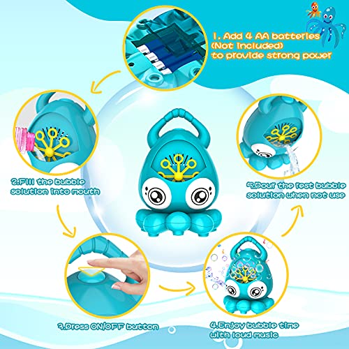 Bubble Machine, Automatic Music Bubble Blower Portable Bubble Make...