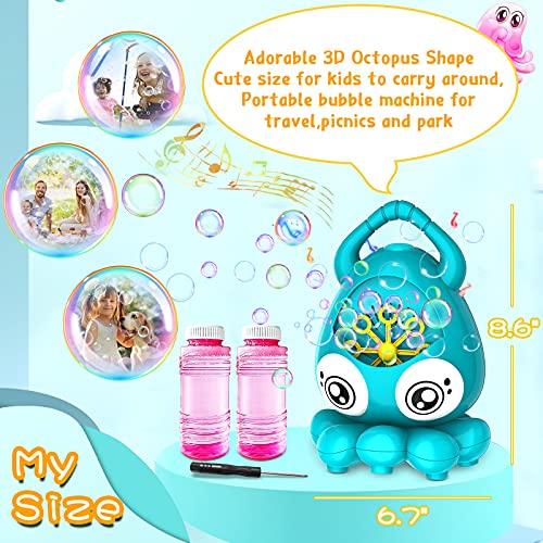Bubble Machine, Automatic Music Bubble Blower Portable Bubble Make...