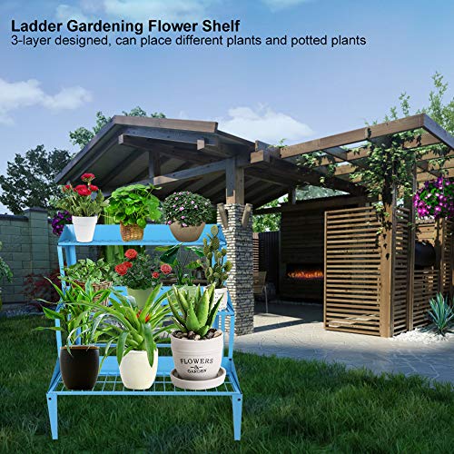 EBTOOLS 3 Tier Plant Racks, Iron Flower Ladder Display Rack Flower...