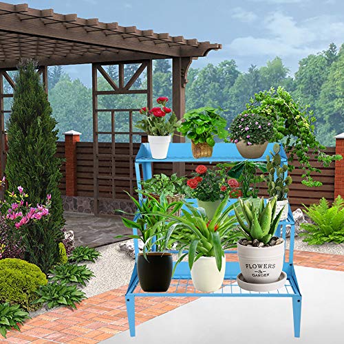 EBTOOLS 3 Tier Plant Racks, Iron Flower Ladder Display Rack Flower...