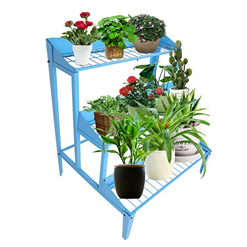 EBTOOLS 3 Tier Plant Racks, Iron Flower Ladder Display Rack Flower...