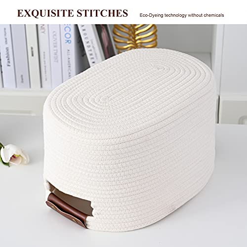 ECDYQXVU 1 Pack Cotton Rope Storage Baskets,15x10x9in,Collapsible ...