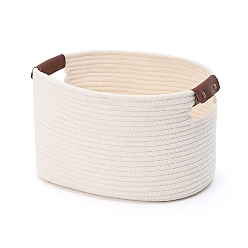 ECDYQXVU 1 Pack Cotton Rope Storage Baskets,15x10x9in,Collapsible ...