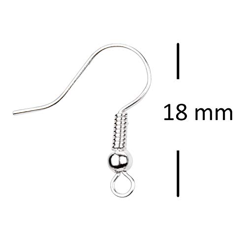 Eco-Fused 18mm Earring Hooks - 200 pcs - Coil and Ball Style Nicke...