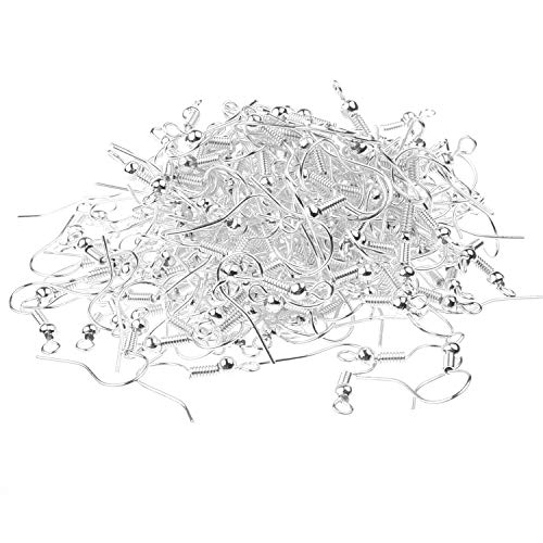 Eco-Fused 18mm Earring Hooks - 200 pcs - Coil and Ball Style Nicke...