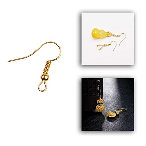 Eco-Fused 200 pcs Gold Earring Hooks, 500 pcs Transparent Earring ...