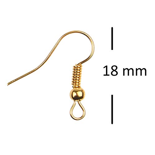 Eco-Fused 200 pcs Gold Earring Hooks, 500 pcs Transparent Earring ...