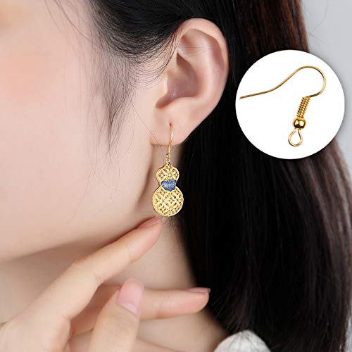 Eco-Fused 200 pcs Gold Earring Hooks, 500 pcs Transparent Earring ...