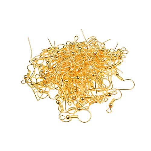 Eco-Fused 200 pcs Gold Earring Hooks, 500 pcs Transparent Earring ...