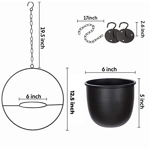 2 Pack Eco Joy Boho Metal Hanging Planters with 6 Pot Detachable...