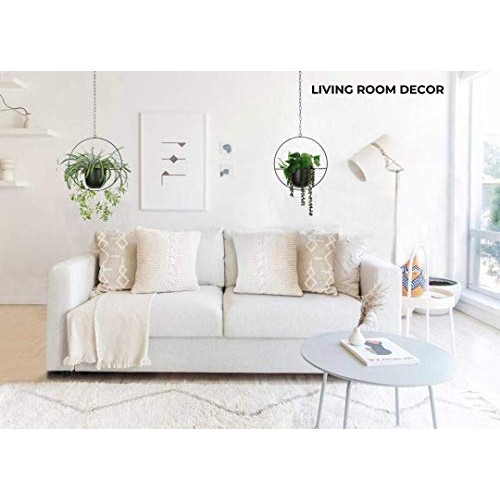2 Pack Eco Joy Boho Metal Hanging Planters with 6 Pot Detachable...