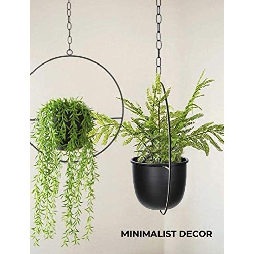 2 Pack Eco Joy Boho Metal Hanging Planters with 6 Pot Detachable...