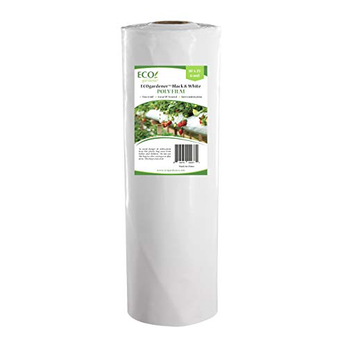 Black and White Poly Film – 10’ x 25’ 6mil, 4 Year UV Treated, Hea...